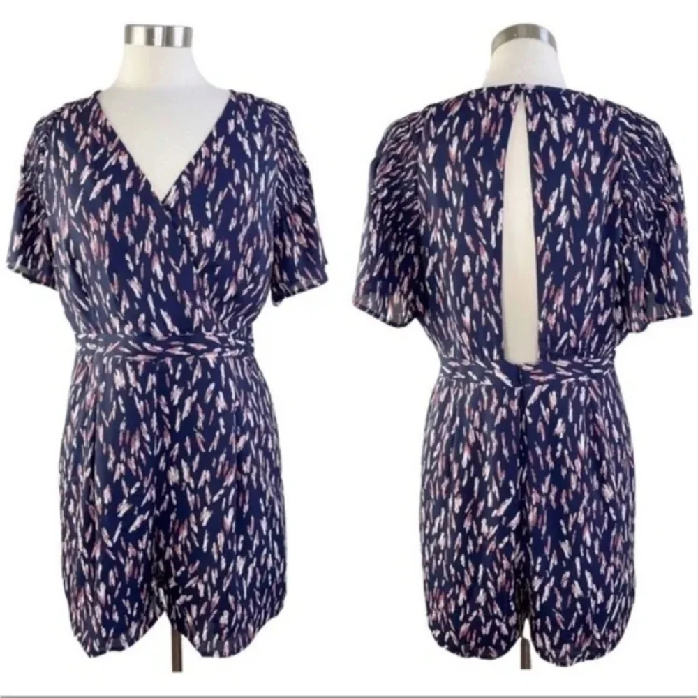 NWT Collective Concepts Navy Printed Romper Size XL - Picture 12 of 12